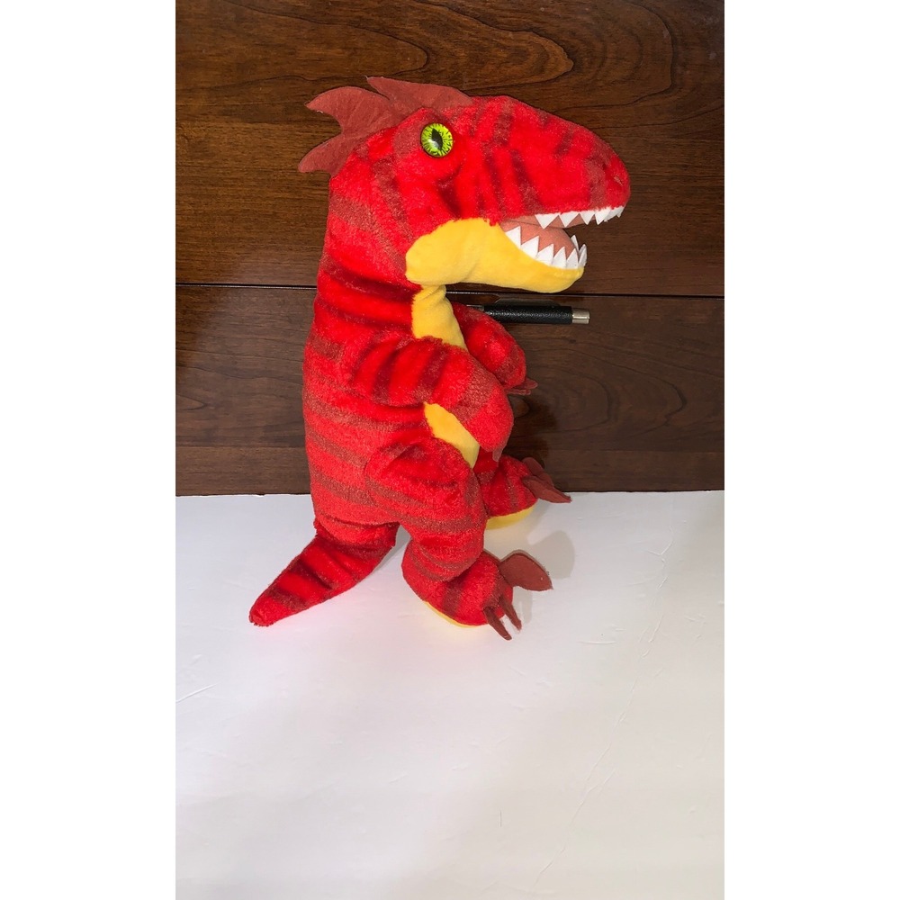 Build-A-Bear‎ Workshop Red Striped T-Rex Dinosaur Plush Stuffed Animal Toy